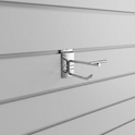4 Inch Chrome Slatwall Single Prong Hook with Price Ticket Holder Arm