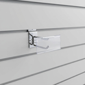 4 Inch Chrome Slatwall Single Prong Hook with Price Ticket Holder Arm