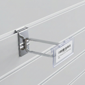 4 Inch Chrome Slatwall Single Prong Hook with Price Ticket Holder Arm