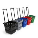 31L Shopping Basket with Wheels & Telescopic Handle – Plastic Rolling Basket – 5 Colours