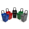 68L Shopping Basket with Wheels & Extendable Handle Plastic Rolling Retail Basket 5 Colours