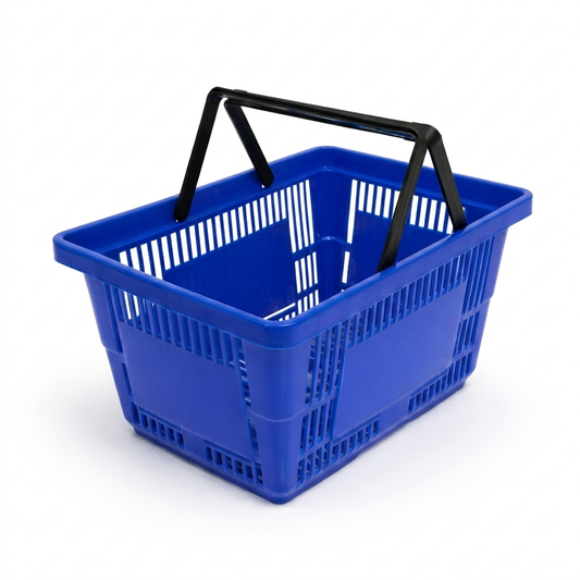 21L Blue Plastic Shopping Baskets with Handles – Retail Store Carry Baskets