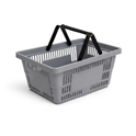 21L Grey Plastic Shopping Baskets with Handles – Retail Store Carry Baskets