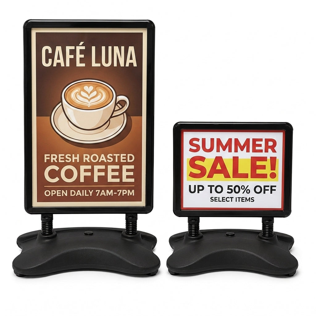 A1 & A2 Black Waterbase Pavement Sign – Outdoor Poster Stand