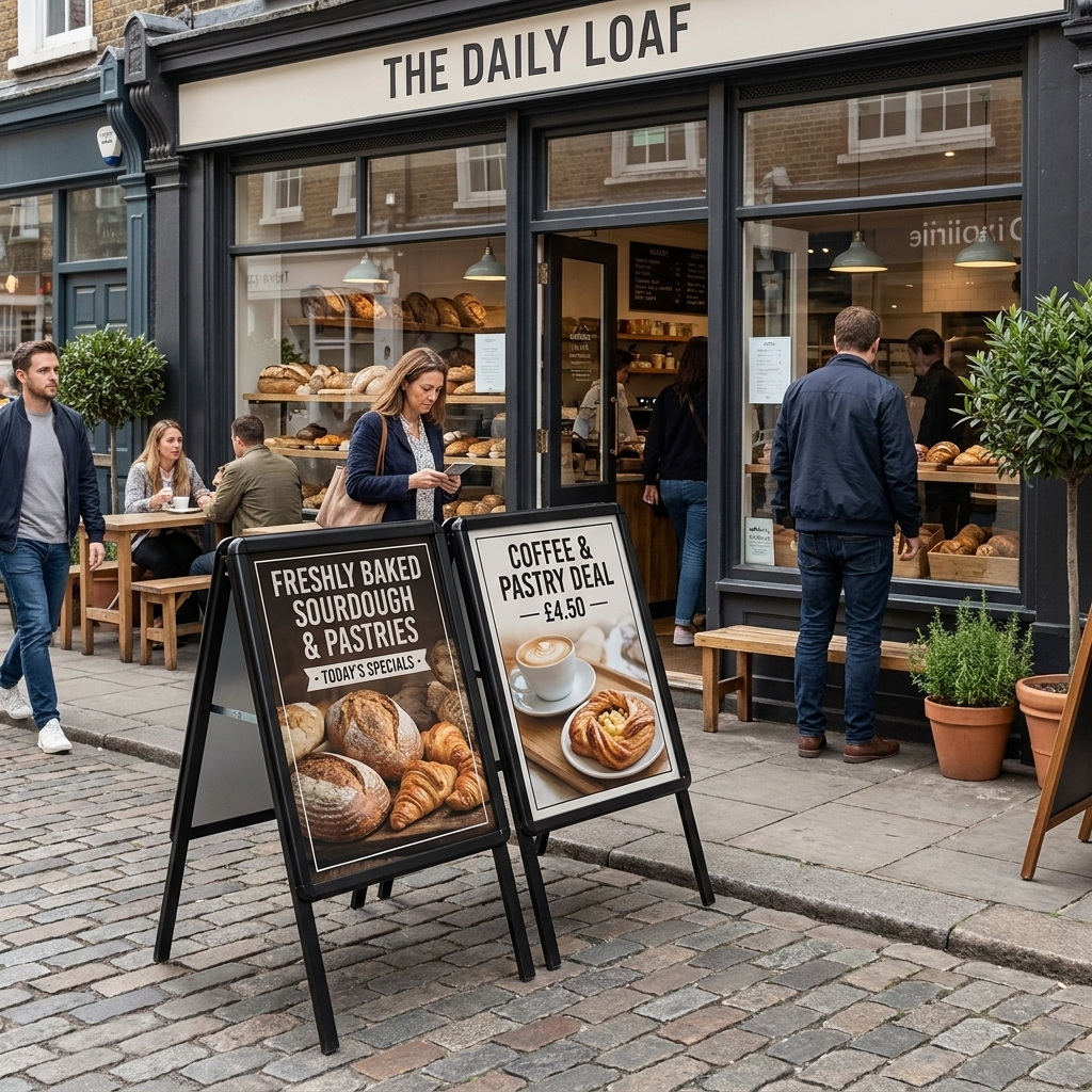 Outdoor Black A-Board Poster Display Stand – Double Sided