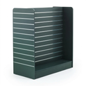 Black H-Shaped Slatwall Gondola Display with Aluminium Inserts – 4.32m² Display Area