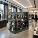Black H-Shaped Slatwall Gondola Display with Aluminium Inserts – 4.32m² Display Area