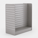 Grey H Shape Slatwall Gondola Display With Aluminium Inserts 4.32m²