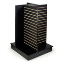 Black 4-Way Slatwall Gondola Display Stand with Aluminium Inserts