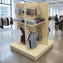 Maple 4-Way Slatwall Gondola Display Stand with Aluminium Inserts