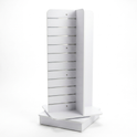 White 4-Way Rotated Slimline Slatwall Gondola with Aluminium Inserts – 1.68m² Display Area