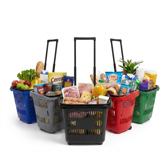 31 Litre Plastic Shopping Trolley Basket Supermarket Retail Store