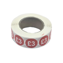 1000x 25mm £1-£30 Red Price Self Adhesive Stickers Sticky Labels For Retail Display