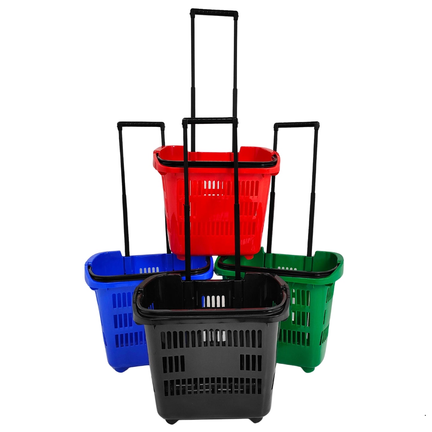 Pack of 10 Plastic Shopping Trolley Basket Supermarket Retail Store 31 Litre Capacity