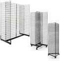 Black Grid Mesh Panels with Base for Retail Display Set