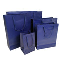 Blue Paper Carrier Bags with Rope Handles – Various Sizes and Matt Finishes