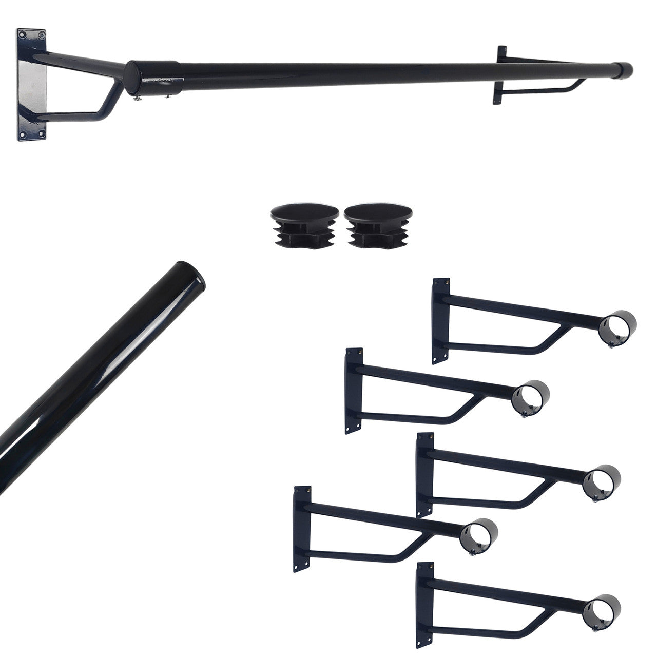 Black Steel Hanging Rail – Durable, Stylish, and Ideal for Home or Retail Spaces