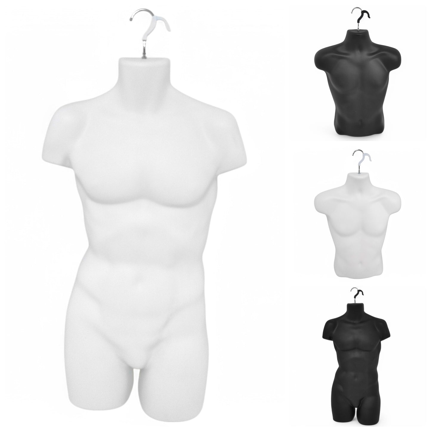 Male Hanging Body Form Full/Half Retail Mannequin,Black, White,