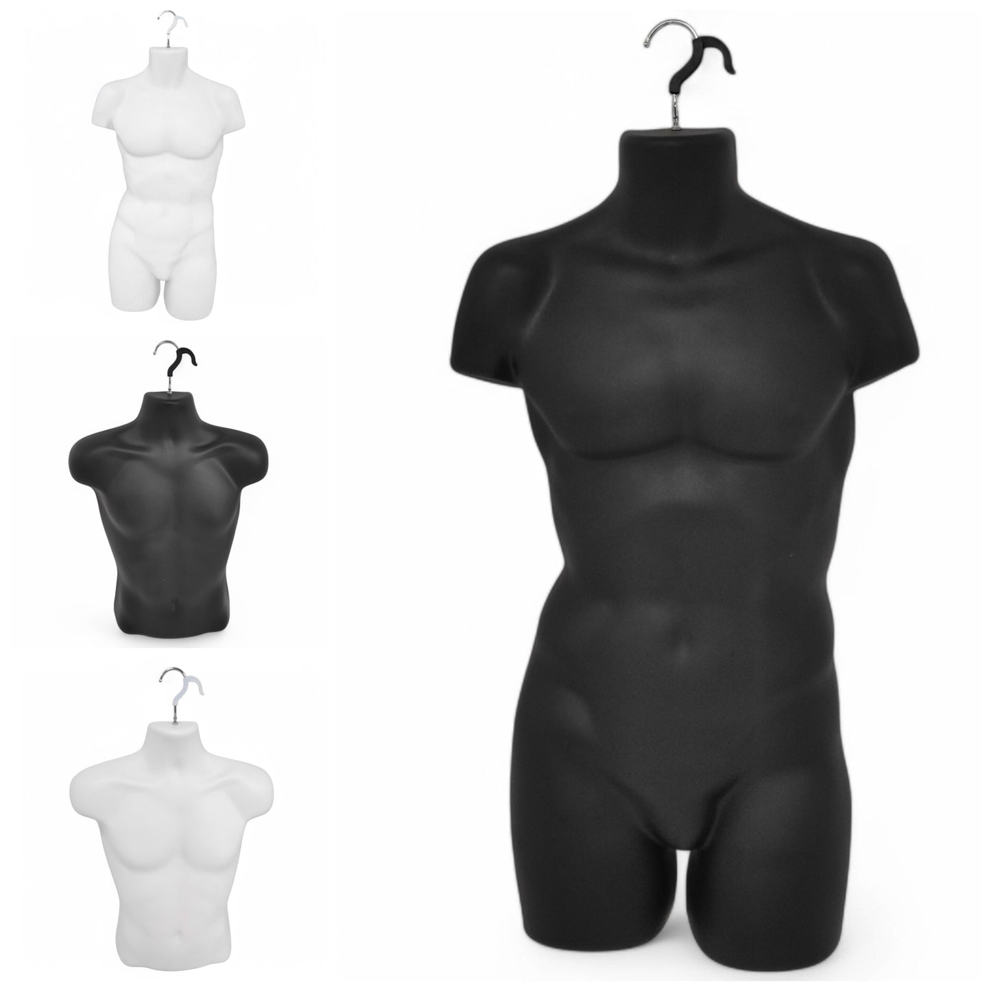 Male Hanging Body Form Full/Half Retail Mannequin,Black, White,