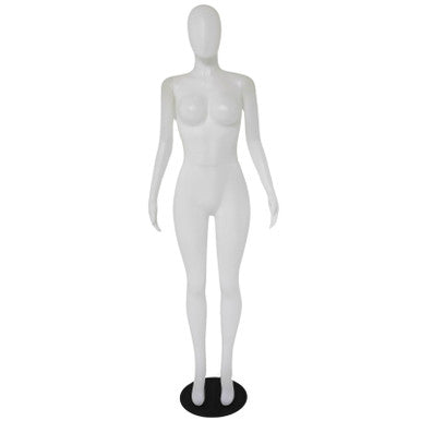 Matte Female Plastic Display Egg Head Mannequin – White 178