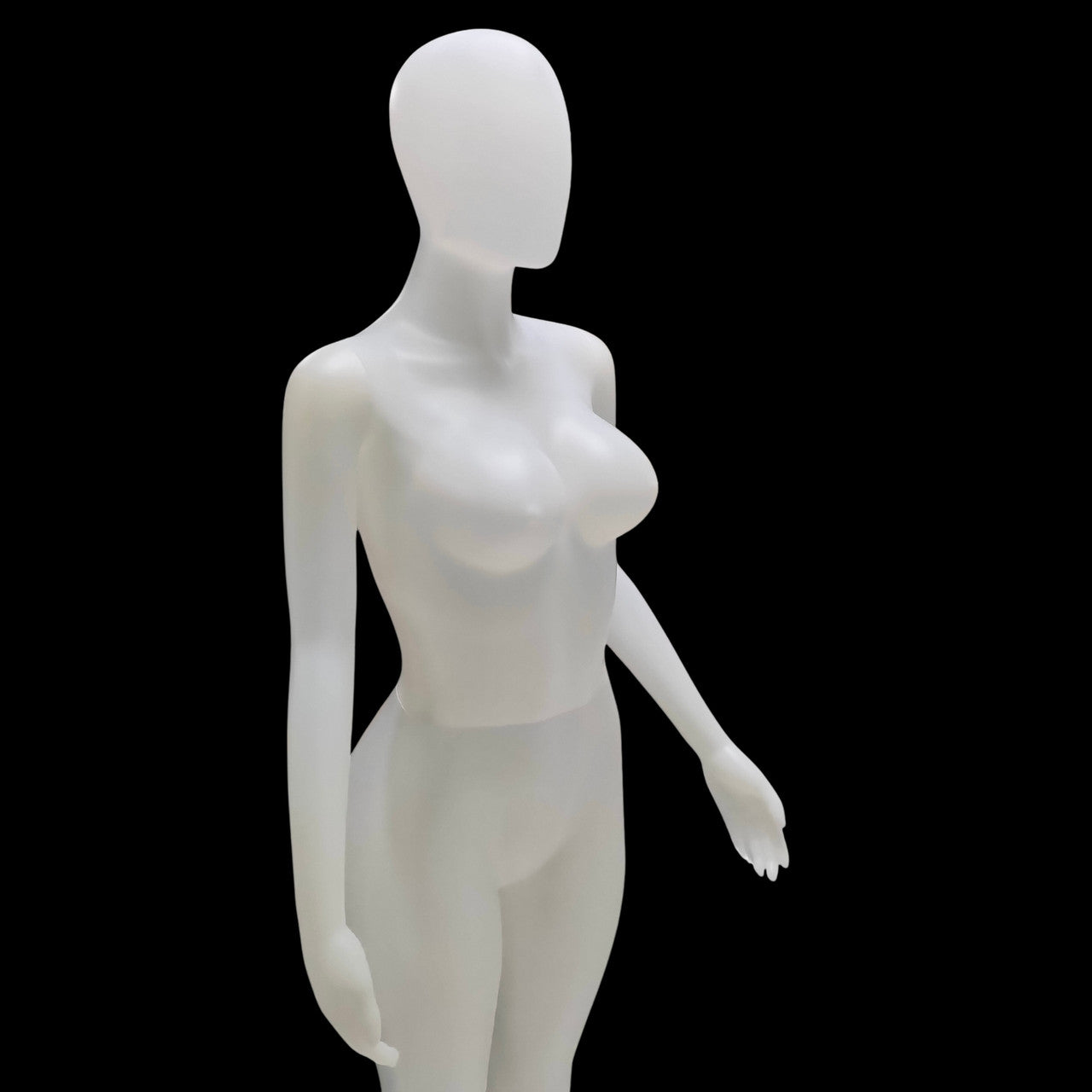 Matte Female Plastic Display Egg Head Mannequin – White 178