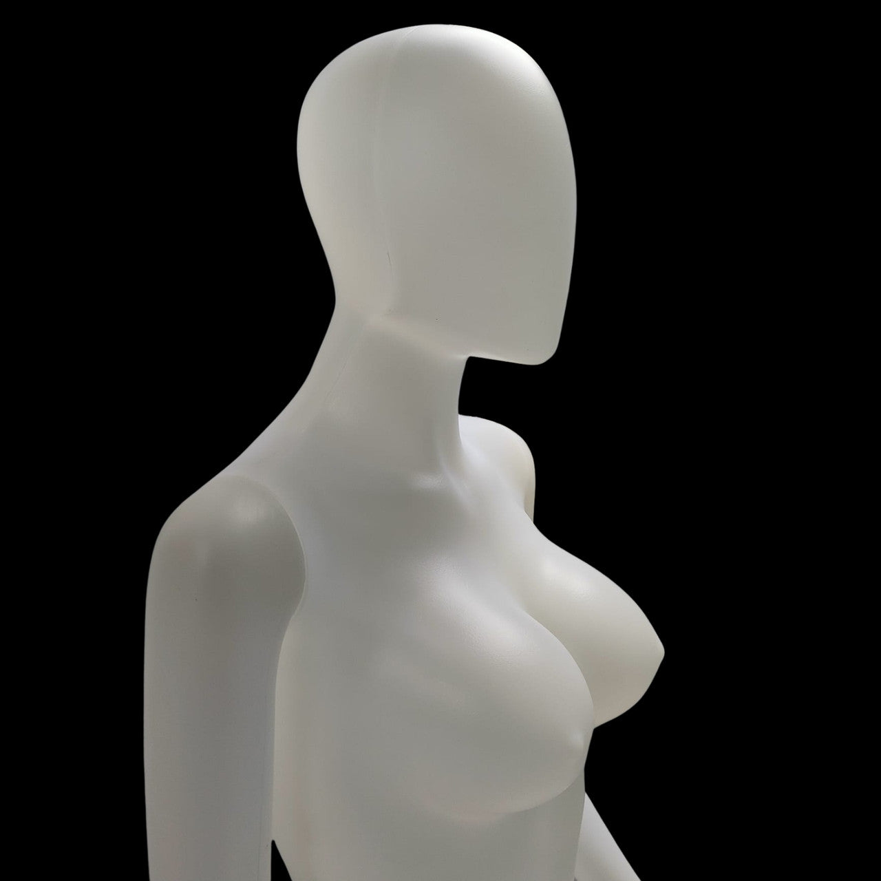 Matte Female Plastic Display Egg Head Mannequin – White 178