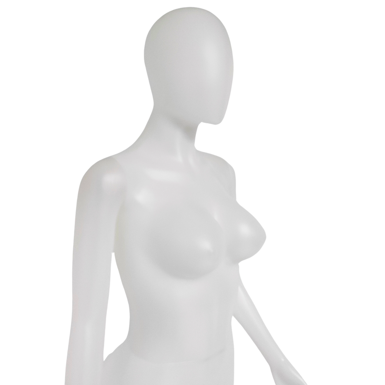 Matte Female Plastic Display Egg Head Mannequin – White 178