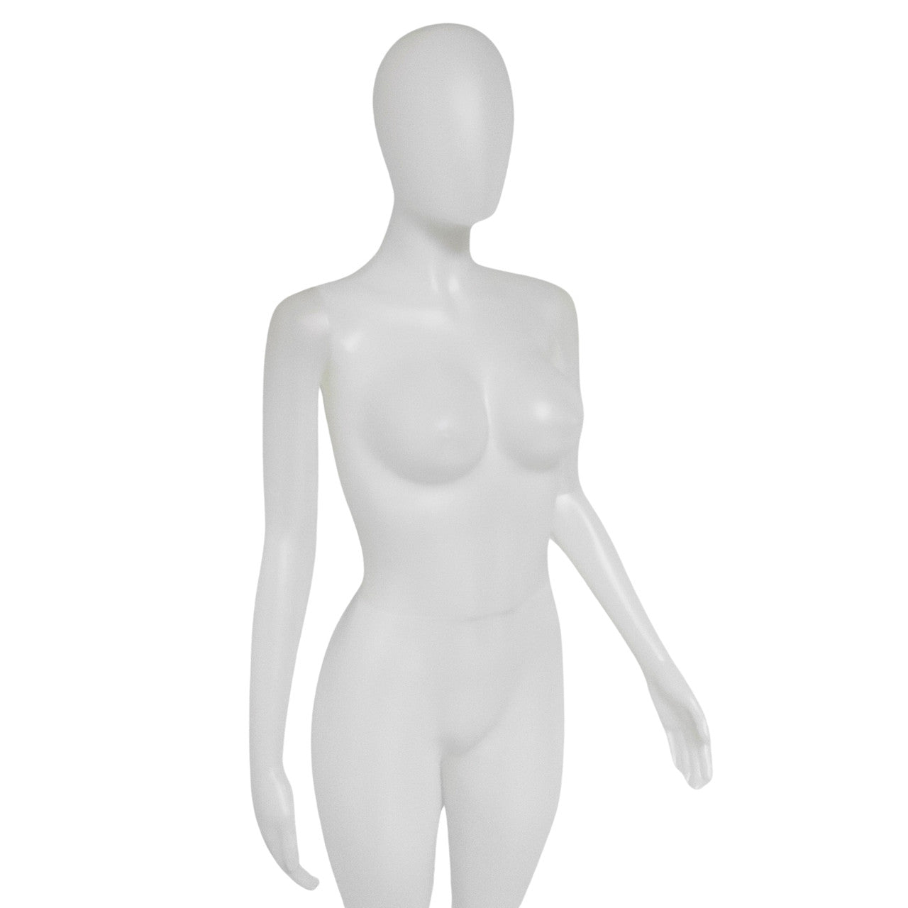 Matte Female Plastic Display Egg Head Mannequin – White 178