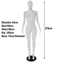 Matte Female Plastic Display Egg Head Mannequin – White 178