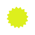 Star Shaped Fluorescent Yellow Multi Coloured Flash Sale Cards