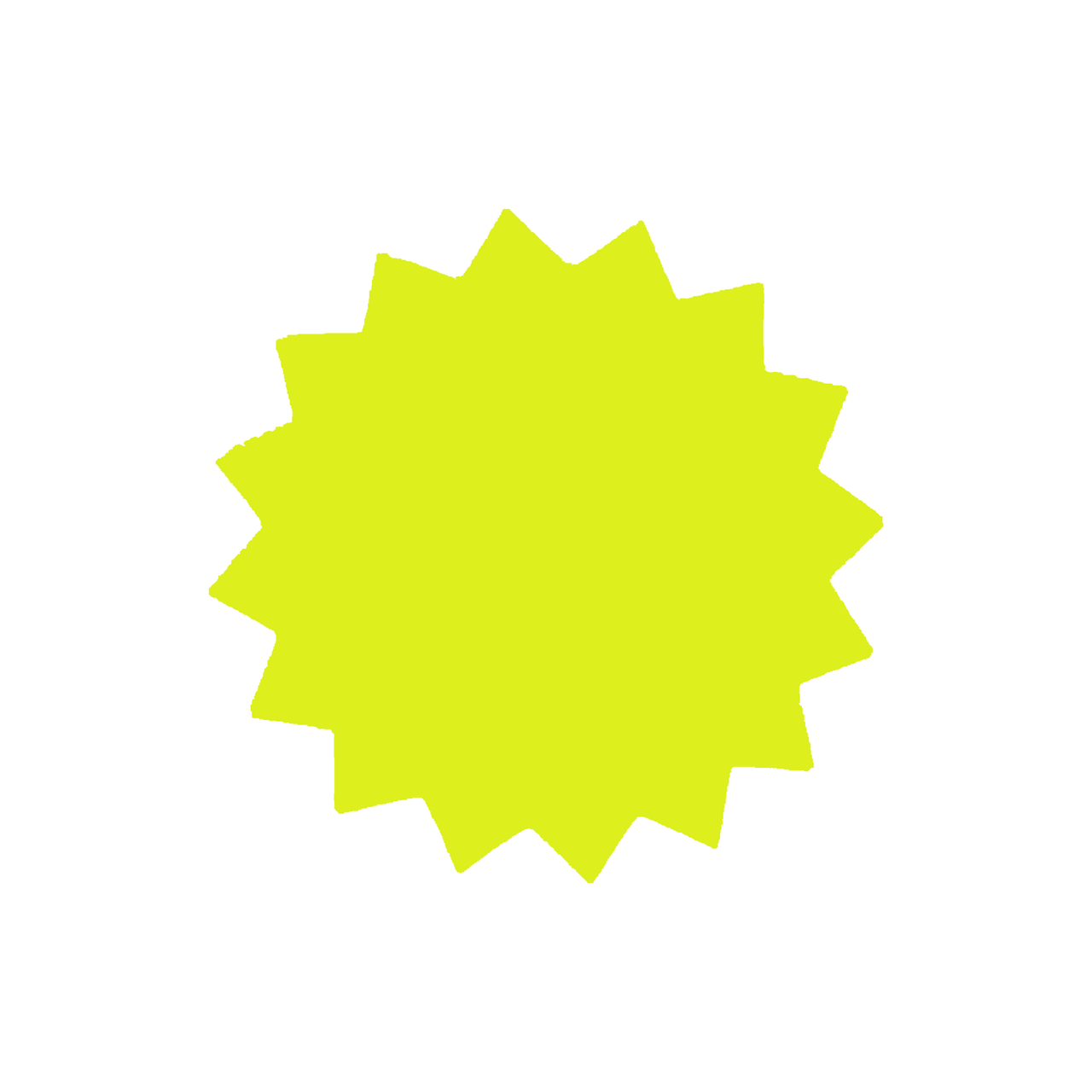 Star Shaped Fluorescent Yellow Multi Coloured Flash Sale Cards