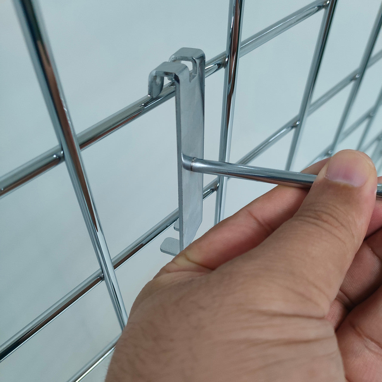 10 Inch Grid mesh Hooks Single Prong Shop Display