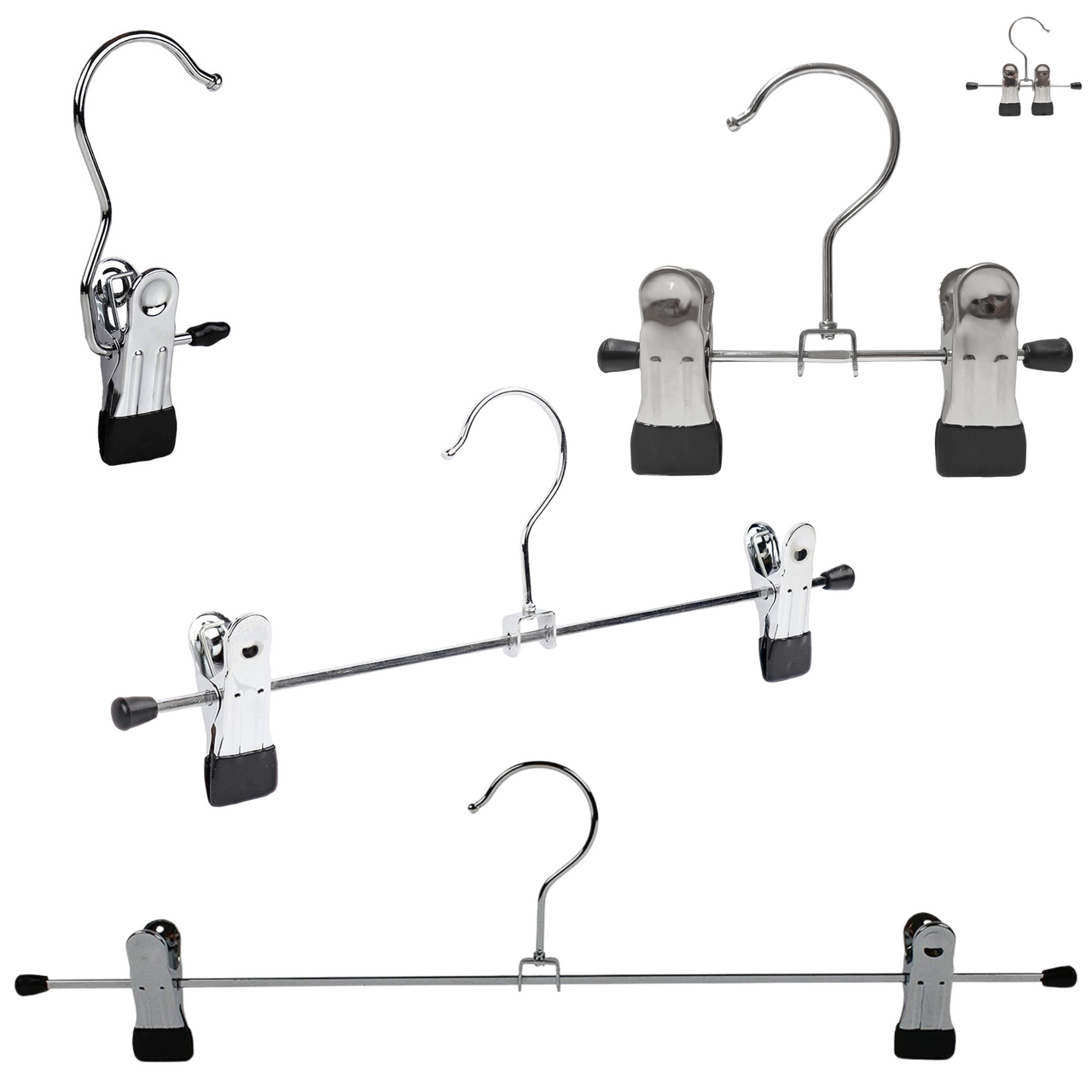 100x Single, Double Metal Clip Hangers 12cm 30cm 40cm