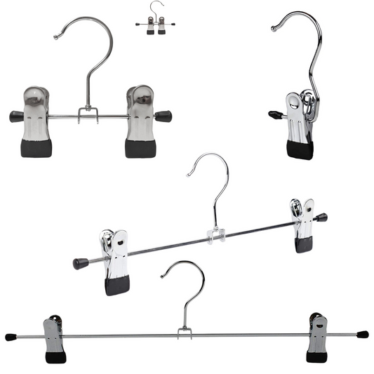 100x Single, Double Metal Clip Hangers 12cm 30cm 40cm