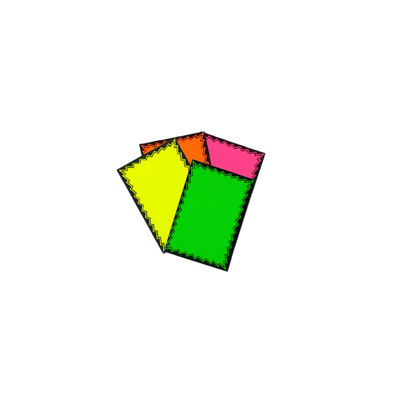 Dayglo Cards - Multi Coloured Pack with Black Border