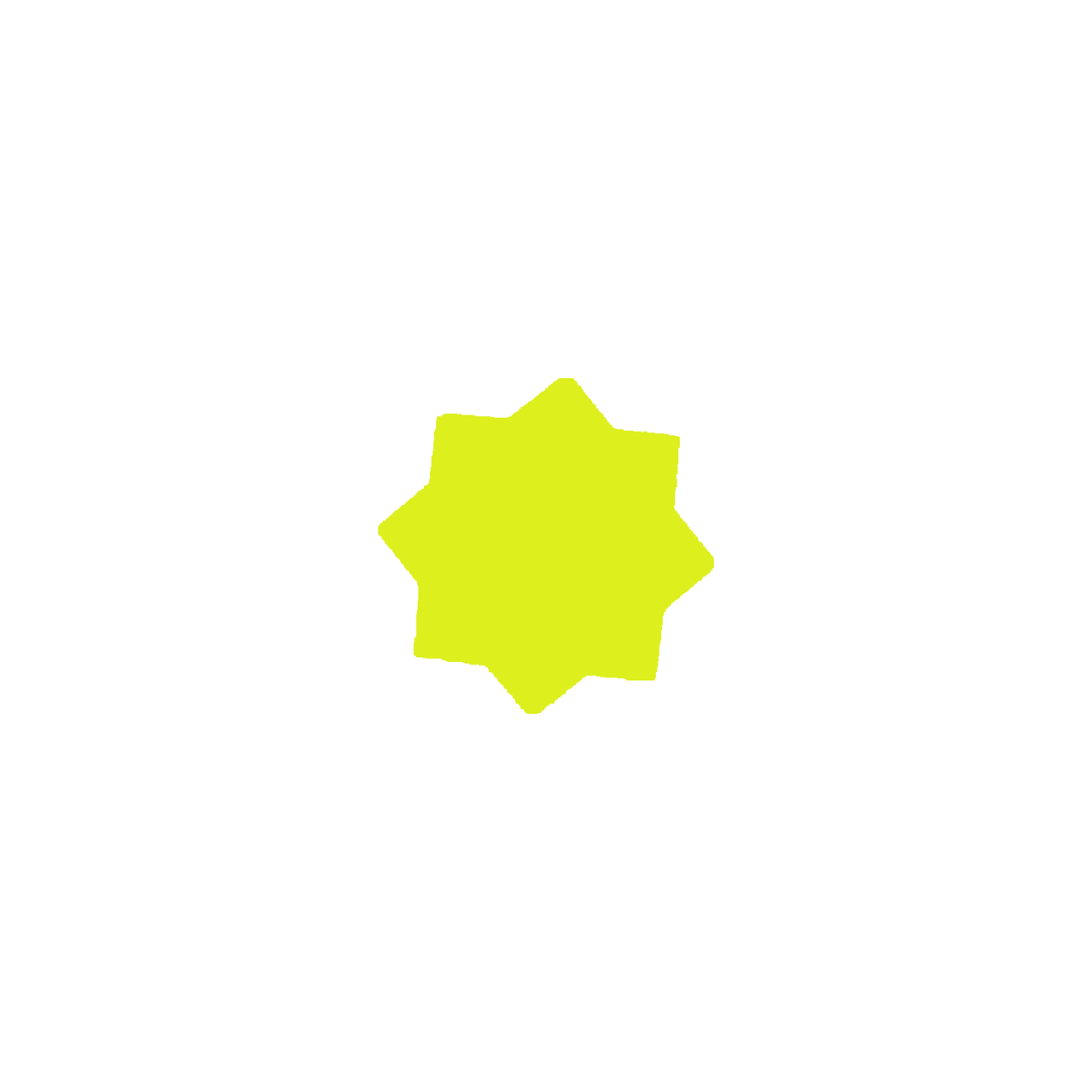Star Shaped Fluorescent Yellow Multi Coloured Flash Sale Cards
