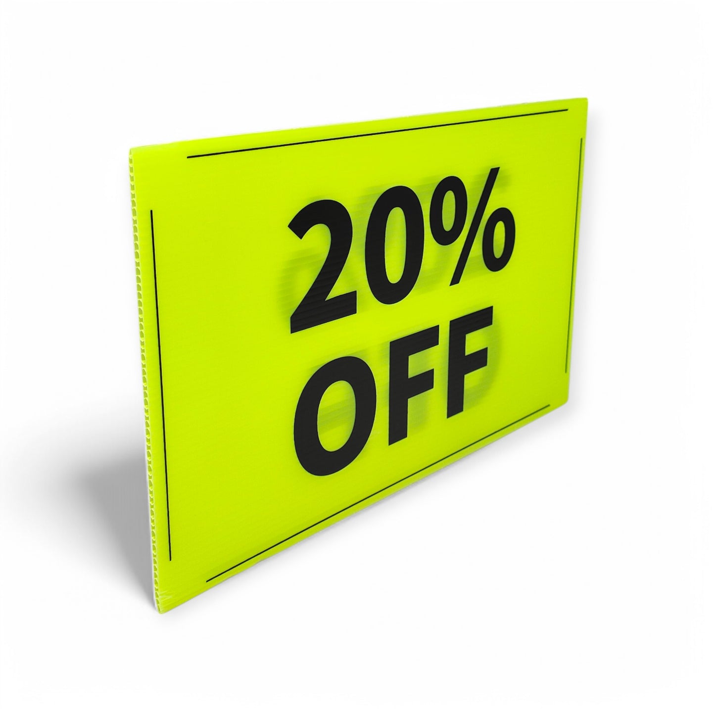 Black & Green Correx Market % off Card Sign Board Double-Sided & Waterproof