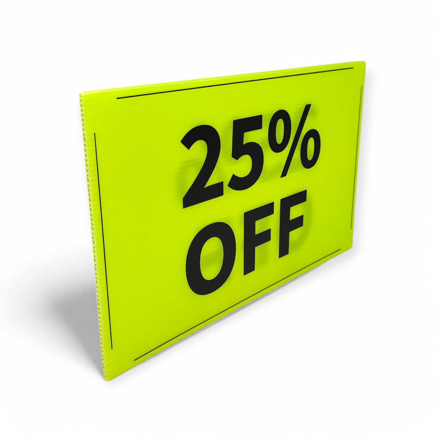 Black & Green Correx Market % off Card Sign Board Double-Sided & Waterproof
