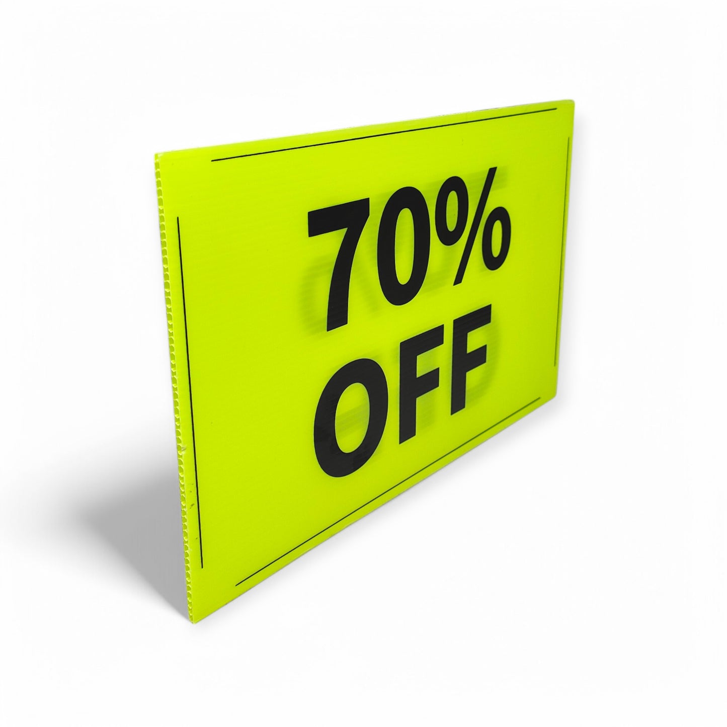 Black & Green Correx Market % off Card Sign Board Double-Sided & Waterproof