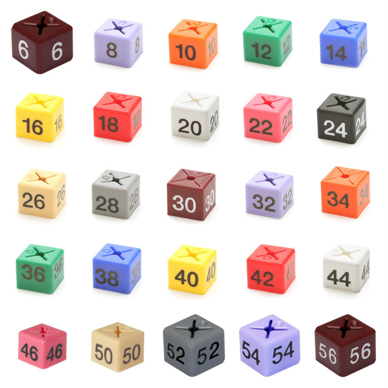 GARMENT CLOTHES MARKER SIZE CUBES PACK OF 50 EACH AVAILABLE ALL SIZE