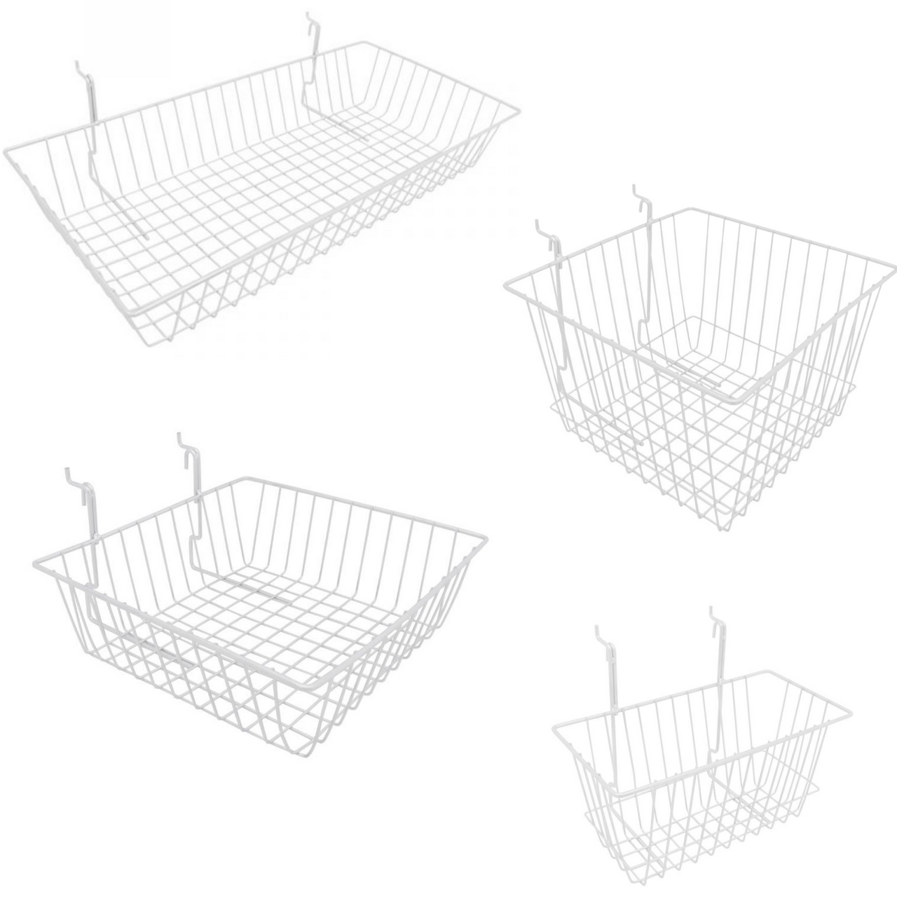 White Heavy Duty! Gridwall Mesh Retail Shop Display Basket