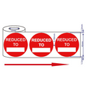500x45mm Red Self-Adhesive Promotional Price Labels for Retail Reduced To