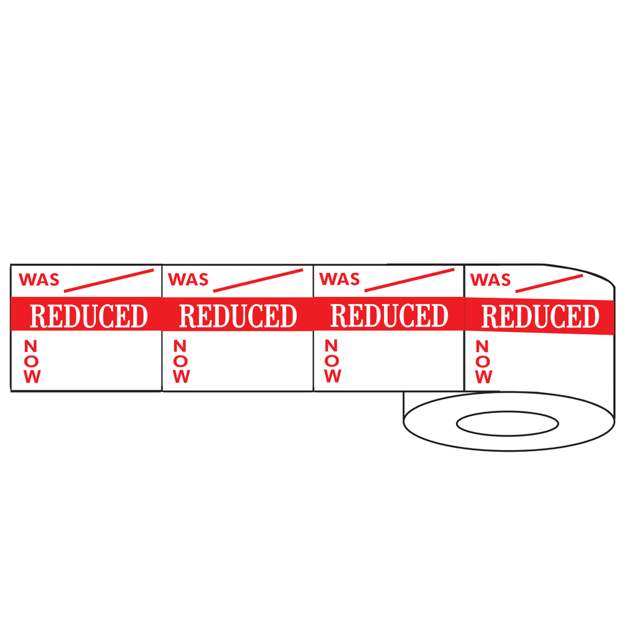 500x 50mm Rectangle Adhesive Reduced Was/Now Promotional Stickers