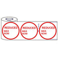 500x45mm Red Self-Adhesive Promotional Price Labels for Retail Reduced Was/Now