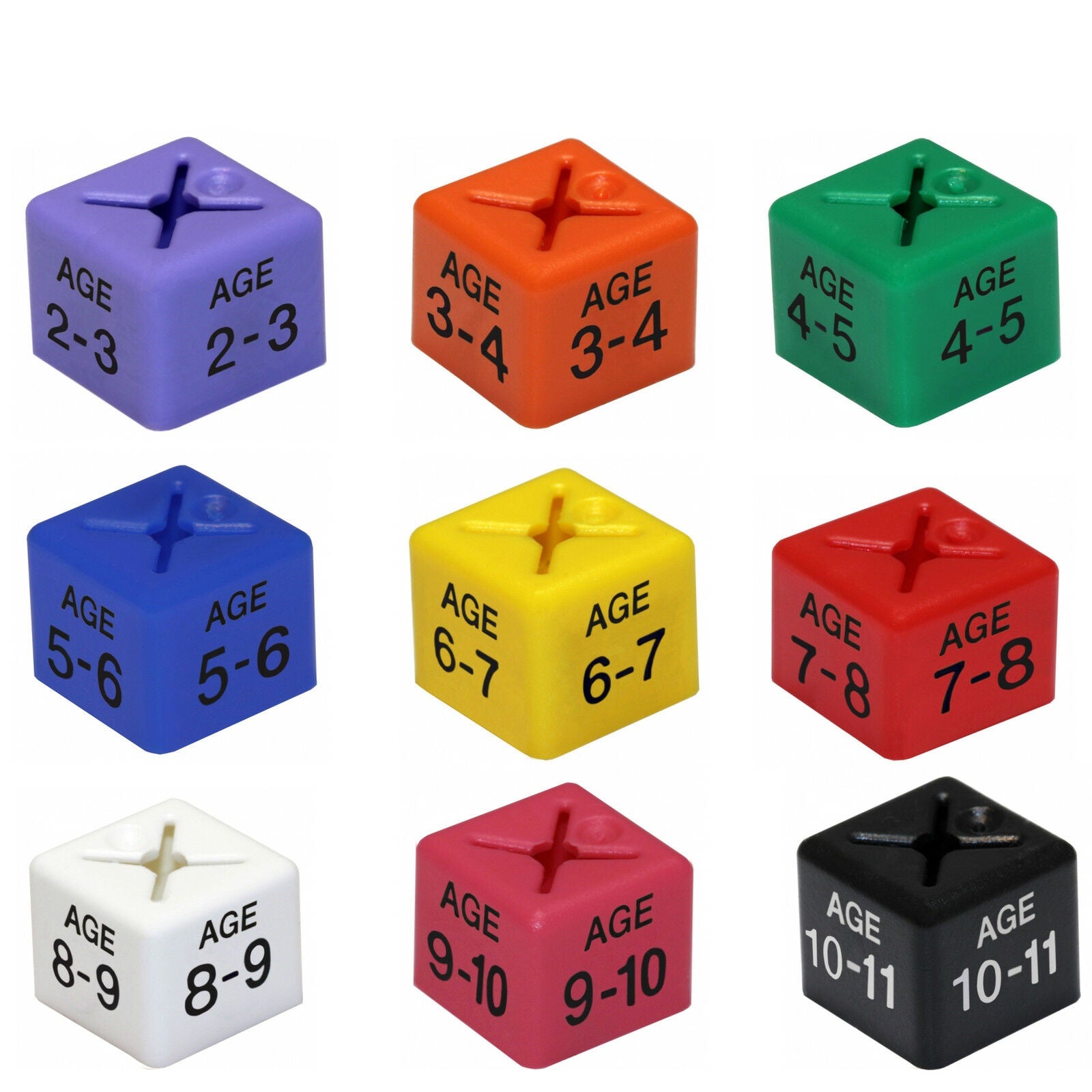 50x Children/kids Clothes Age Size Cubes From "Age 1-2" To "Age 13-14" And Month