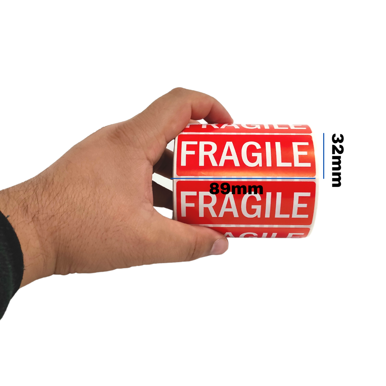 Fragile Parcel Labels - 89x32mm Self-Adhesive Stickers Pack