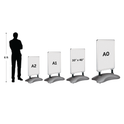 Heavy Duty Silver Pavement Sign Waterbase A-board, Outdoor Poster Display Stand