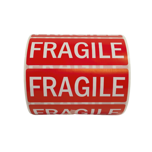 Fragile Parcel Labels - 89x32mm Self-Adhesive Stickers Pack