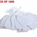1000x Quality White Strung Price Ticket Tags Labels Retail Clothing Gift Tags