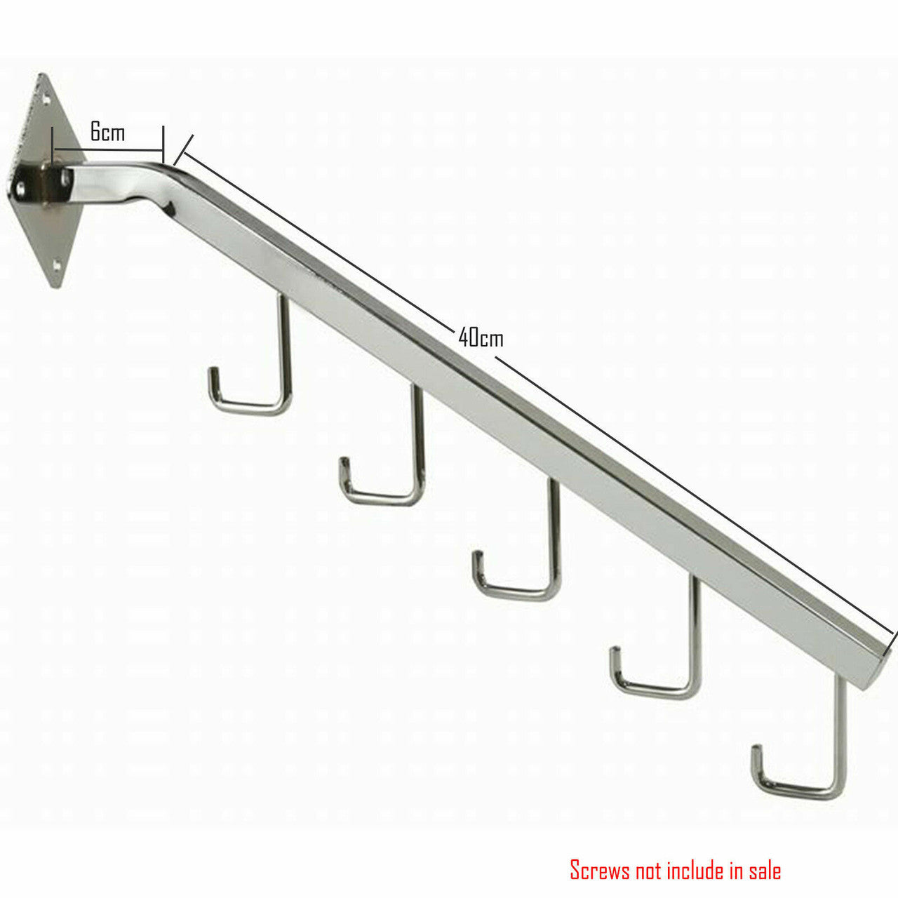 Heavy Duty Wall Mounted arms, wall fixing, notch arms J-hooks for retail display
